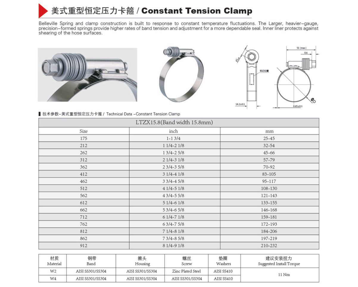 Constant tension hose clamp